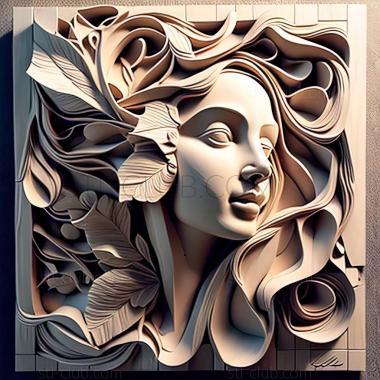 3D модель Надя Аяри, американская художница. (STL)
